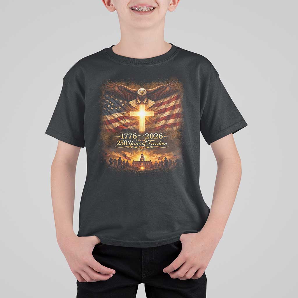 250th Anniversary USA T Shirt For Kid 1776 2026 4th of July Patriotic Us 250 Flag