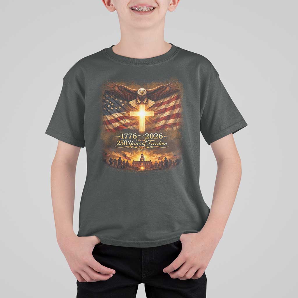 250th Anniversary USA T Shirt For Kid 1776 2026 4th of July Patriotic Us 250 Flag