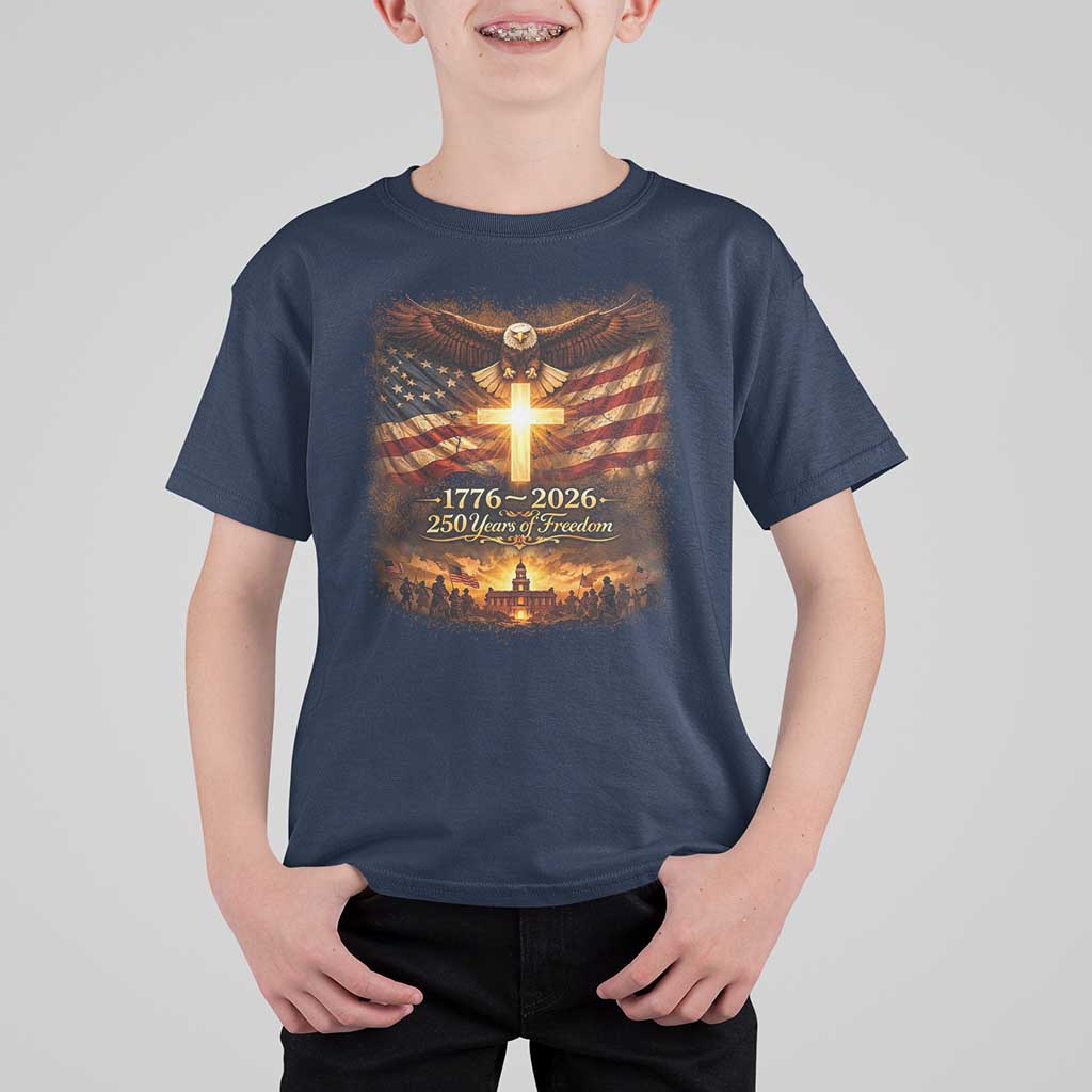 250th Anniversary USA T Shirt For Kid 1776 2026 4th of July Patriotic Us 250 Flag