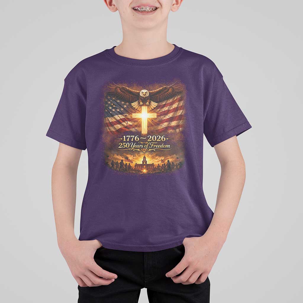 250th Anniversary USA T Shirt For Kid 1776 2026 4th of July Patriotic Us 250 Flag