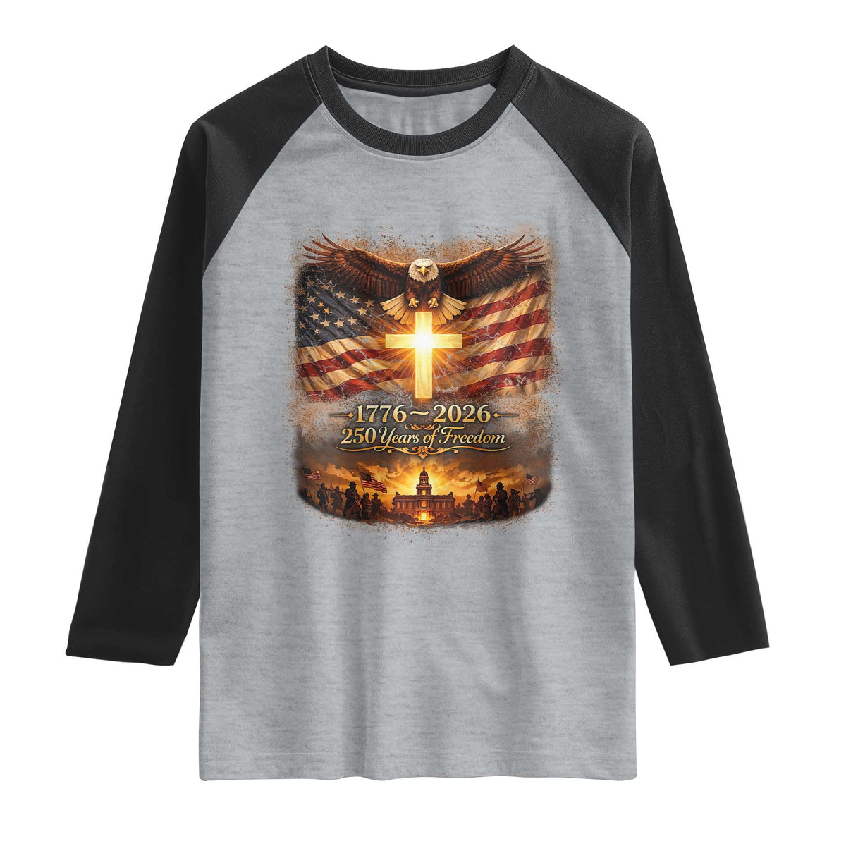 250th Anniversary USA Raglan Shirt 1776 2026 4th of July Patriotic Us 250 Flag