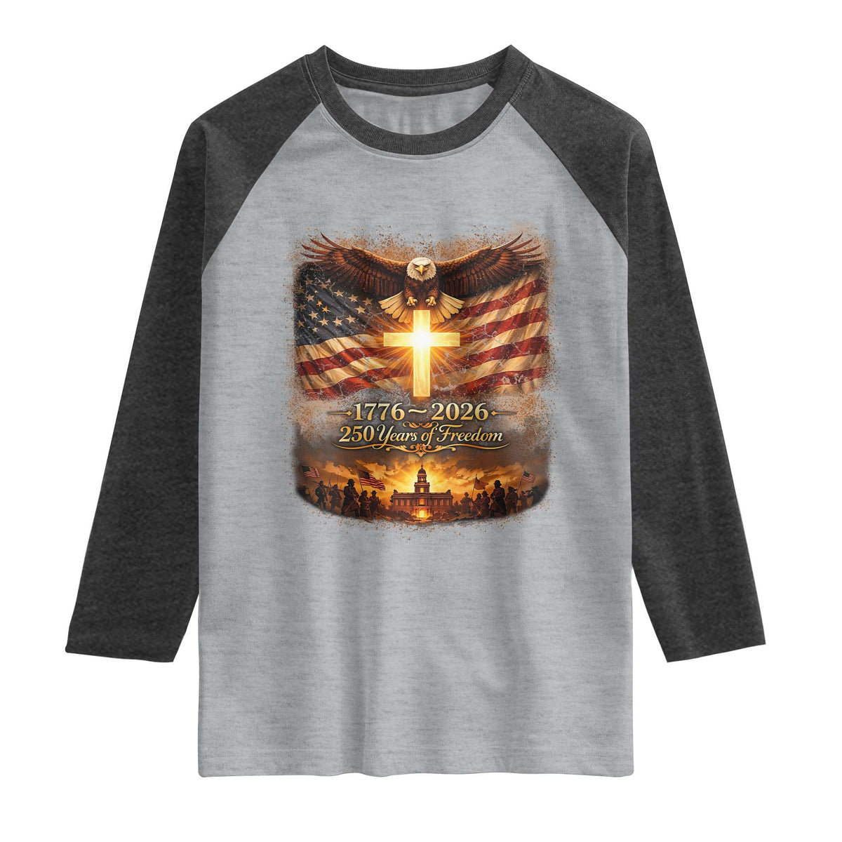 250th Anniversary USA Raglan Shirt 1776 2026 4th of July Patriotic Us 250 Flag