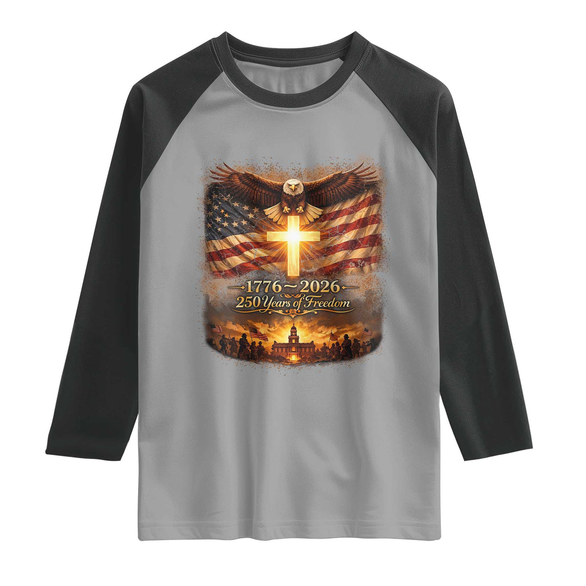 250th Anniversary USA Raglan Shirt 1776 2026 4th of July Patriotic Us 250 Flag