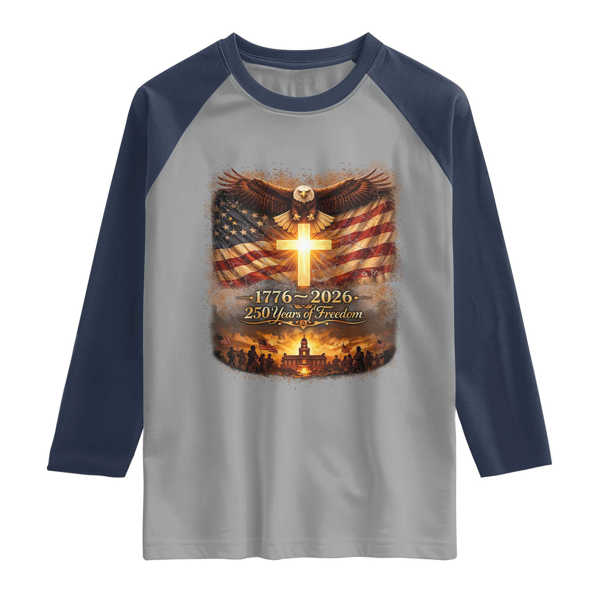 250th Anniversary USA Raglan Shirt 1776 2026 4th of July Patriotic Us 250 Flag