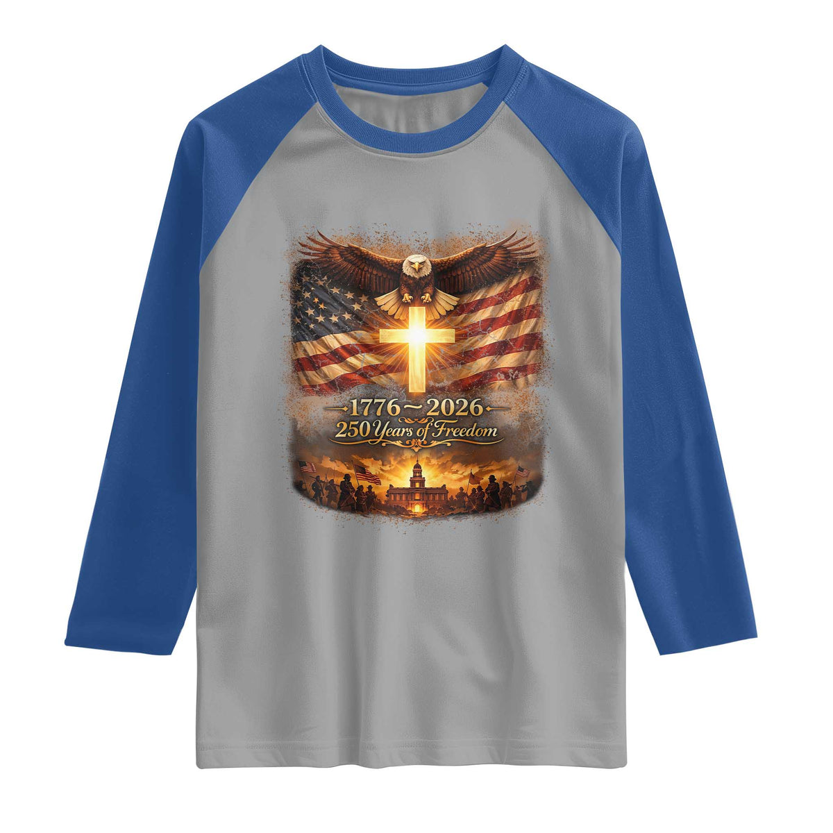 250th Anniversary USA Raglan Shirt 1776 2026 4th of July Patriotic Us 250 Flag