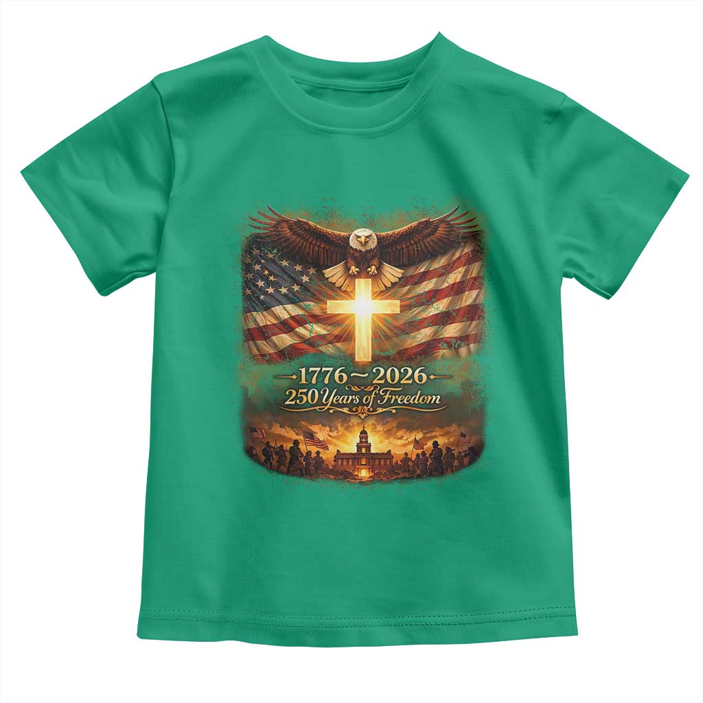 250th Anniversary USA Toddler T Shirt 1776 2026 4th of July Patriotic Us 250 Flag