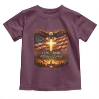 250th Anniversary USA Toddler T Shirt 1776 2026 4th of July Patriotic Us 250 Flag