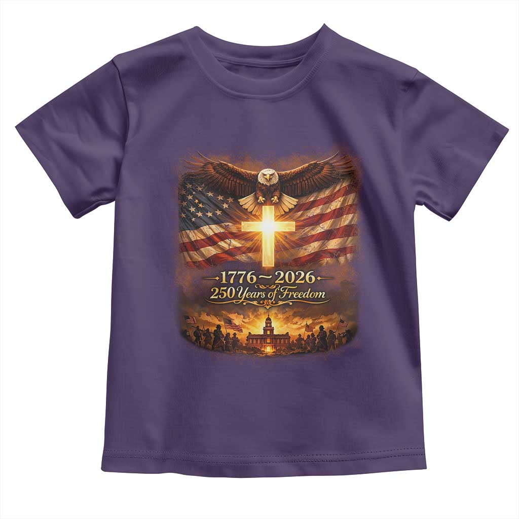 250th Anniversary USA Toddler T Shirt 1776 2026 4th of July Patriotic Us 250 Flag