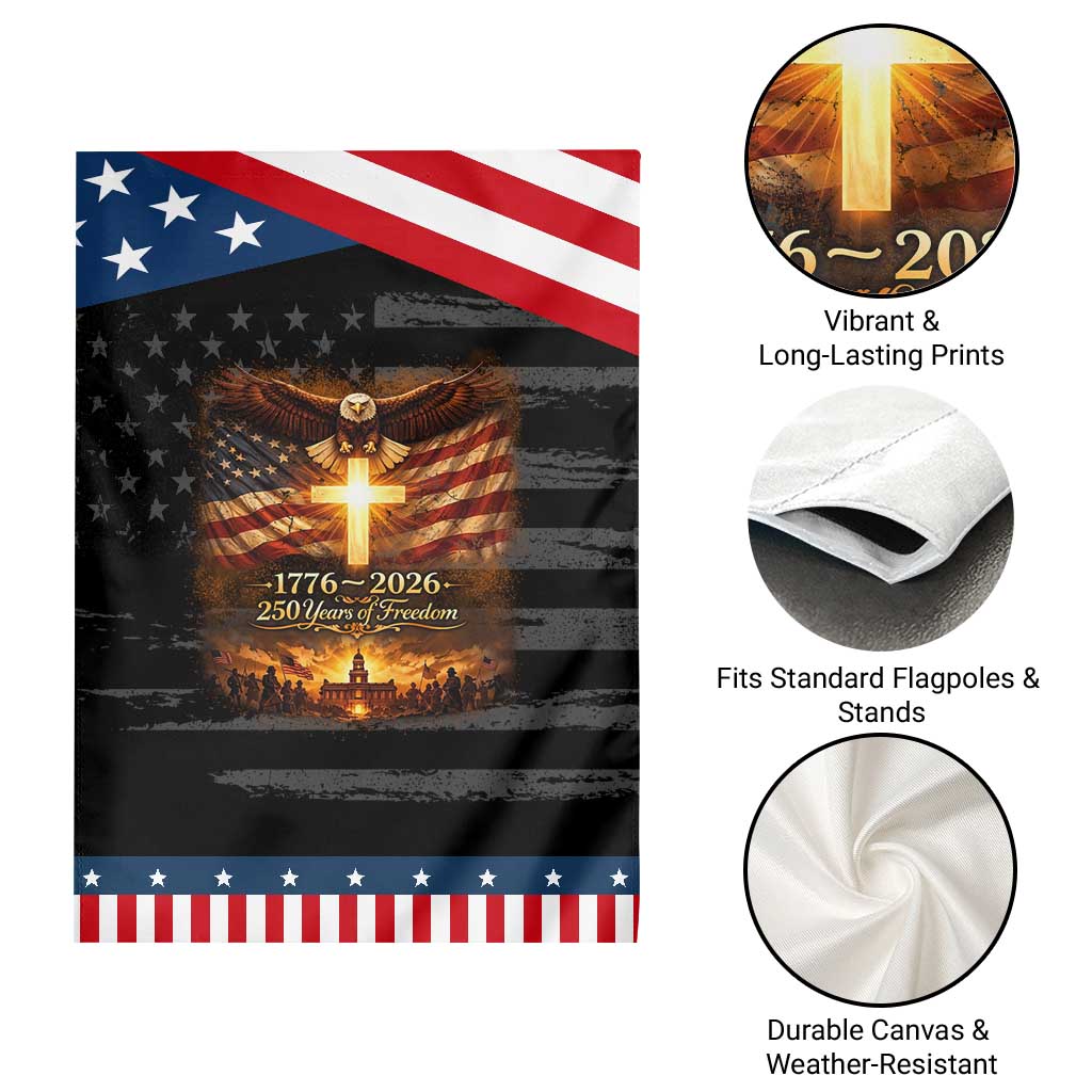 250th Anniversary USA Garden Flag 1776 2026 4th of July Patriotic Us 250 Flag