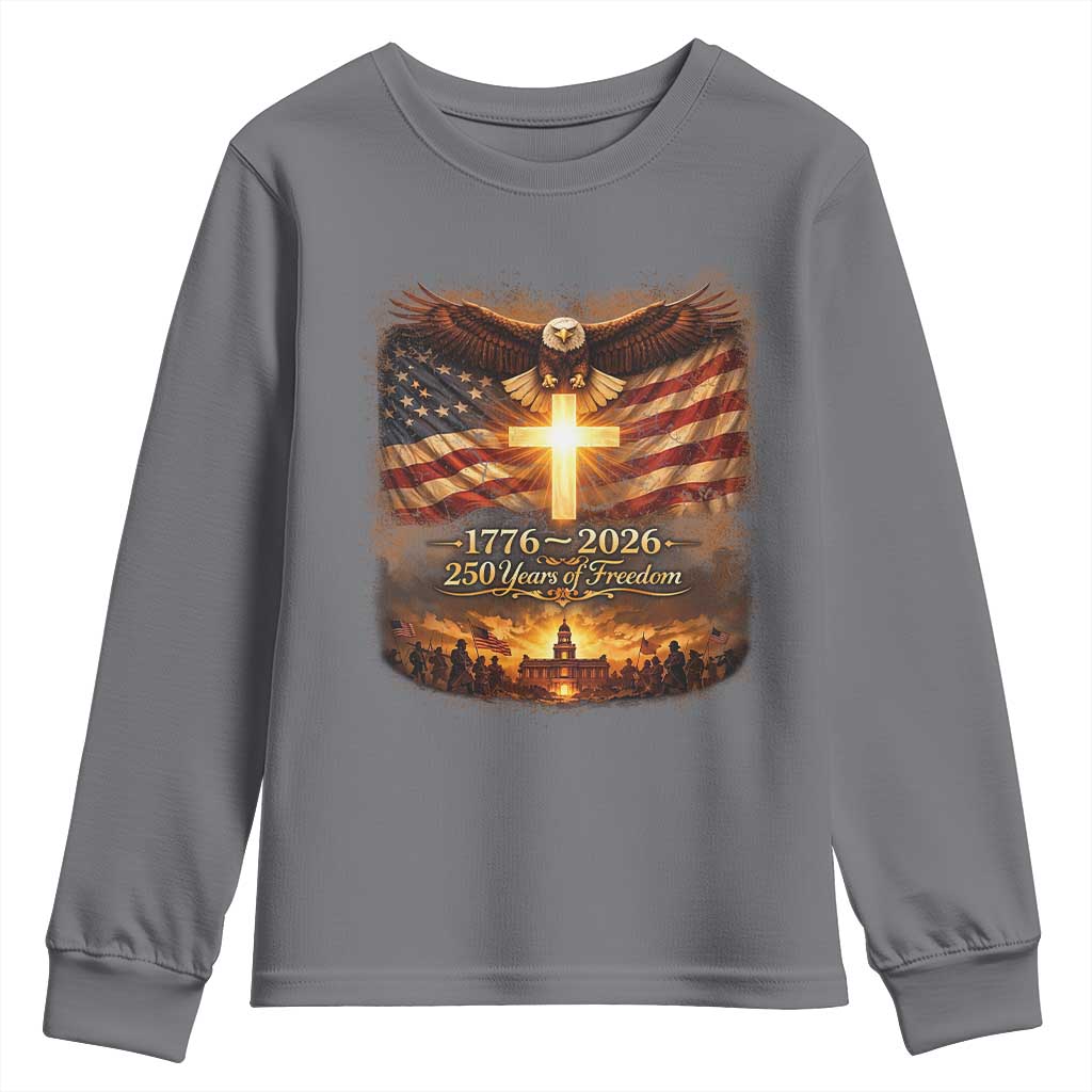 250th Anniversary USA Youth Sweatshirt 1776 2026 4th of July Patriotic Us 250 Flag
