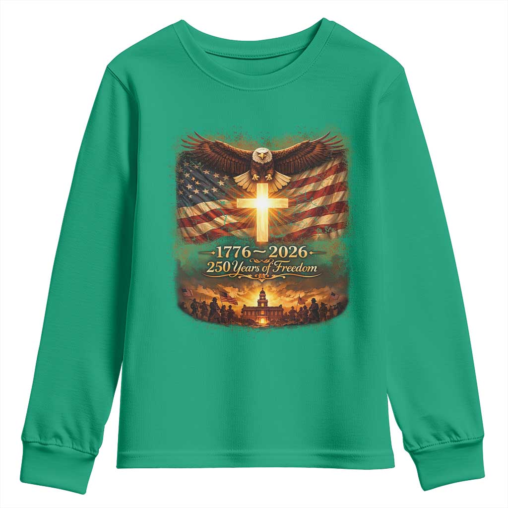 250th Anniversary USA Youth Sweatshirt 1776 2026 4th of July Patriotic Us 250 Flag