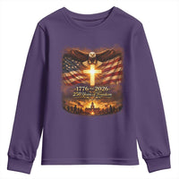 250th Anniversary USA Youth Sweatshirt 1776 2026 4th of July Patriotic Us 250 Flag