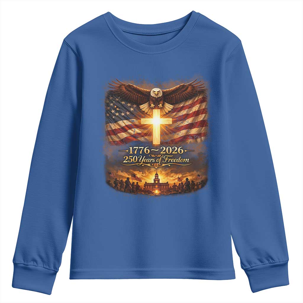 250th Anniversary USA Youth Sweatshirt 1776 2026 4th of July Patriotic Us 250 Flag