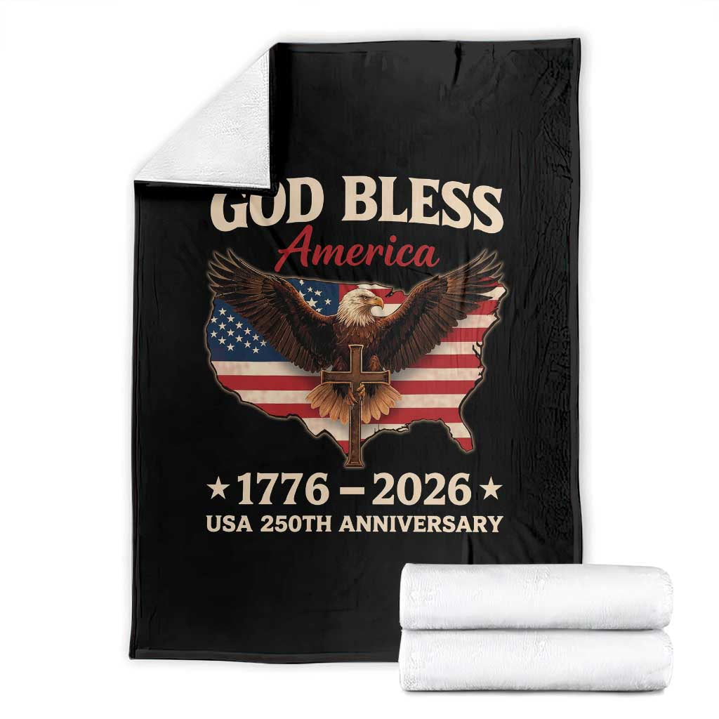 God Bless America 250th Anniversary Throw Blanket 250 Years USA 4th Of July