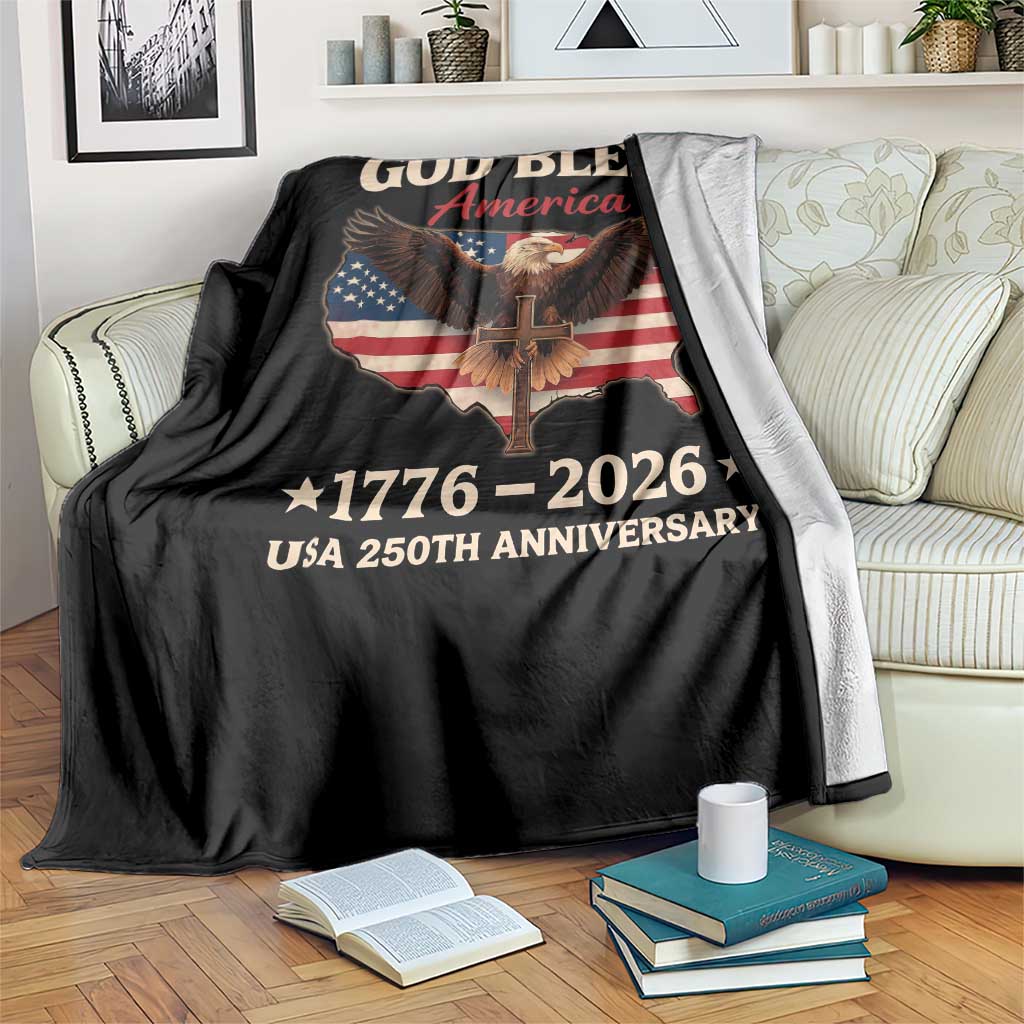 God Bless America 250th Anniversary Throw Blanket 250 Years USA 4th Of July