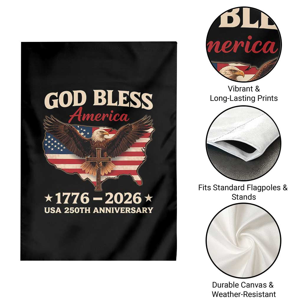 God Bless America 250th Anniversary Garden Flag 250 Years USA 4th Of July