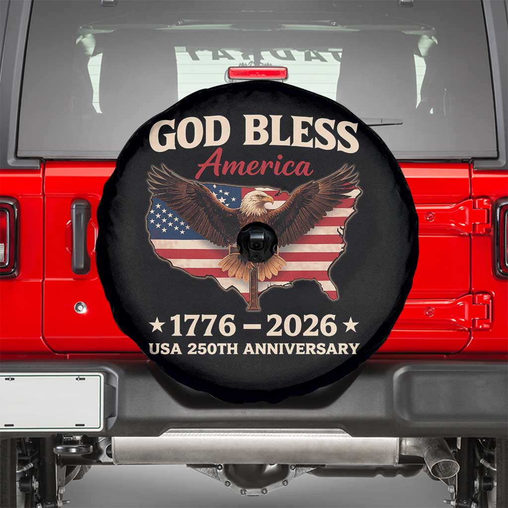 God Bless America 250th Anniversary Spare Tire Cover 250 Years USA 4th Of July