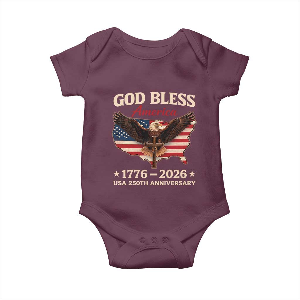 God Bless America 250th Anniversary Baby Onesie 250 Years USA 4th Of July