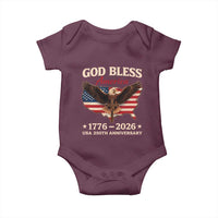 God Bless America 250th Anniversary Baby Onesie 250 Years USA 4th Of July
