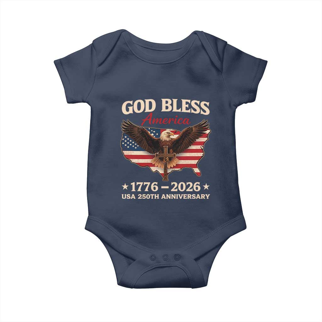 God Bless America 250th Anniversary Baby Onesie 250 Years USA 4th Of July
