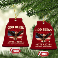 God Bless America 250th Anniversary Ceramic Ornament 250 Years USA 4th Of July