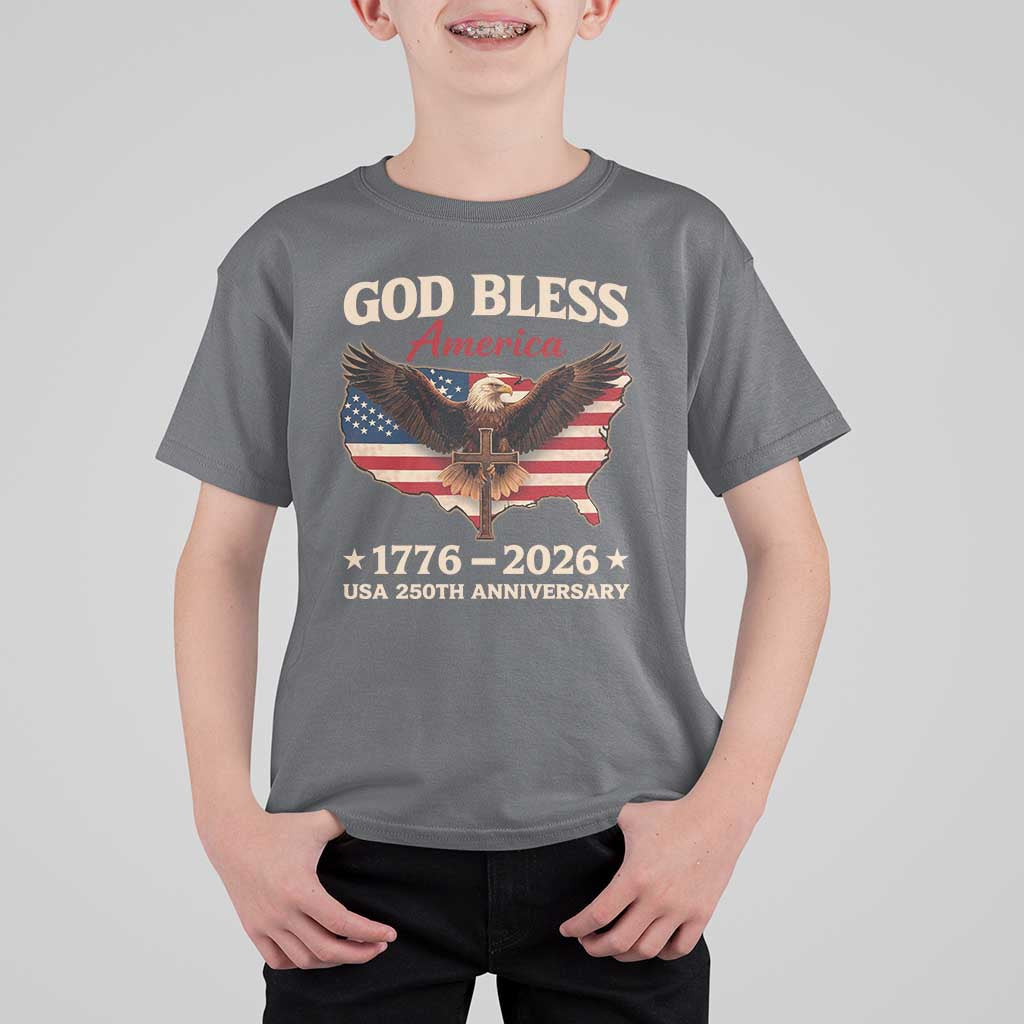 God Bless America 250th Anniversary T Shirt For Kid 250 Years USA 4th Of July
