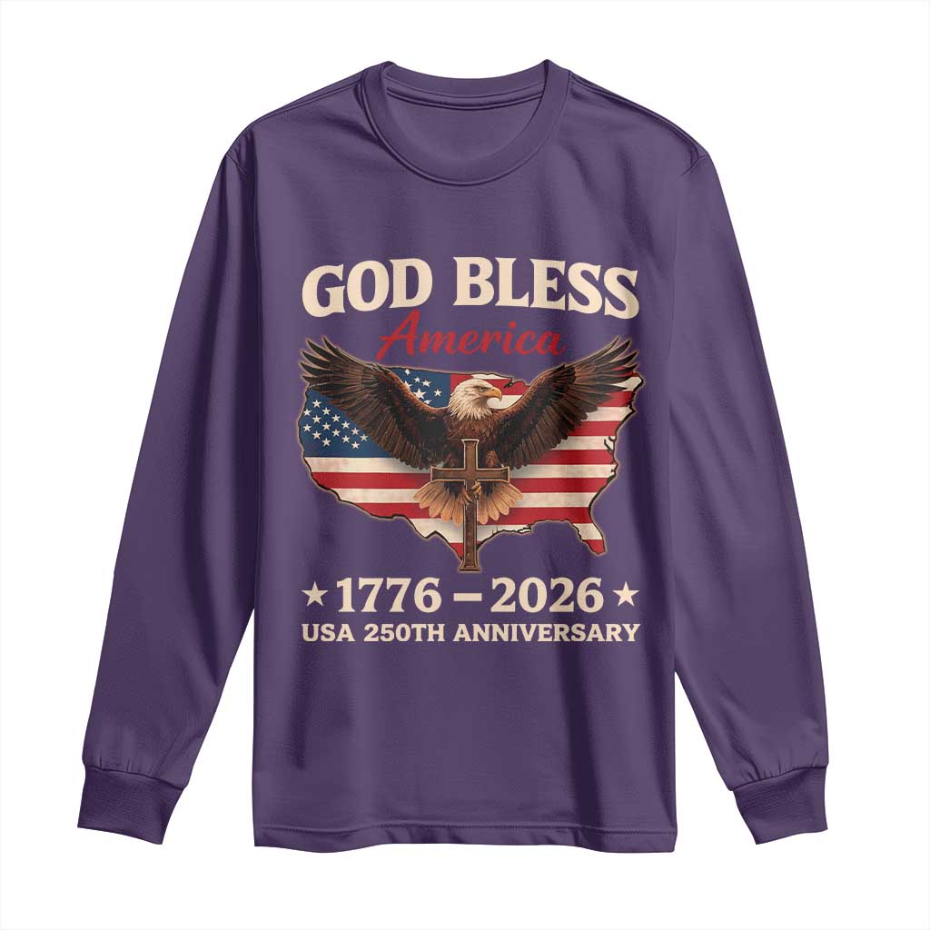 God Bless America 250th Anniversary Long Sleeve Shirt 250 Years USA 4th Of July