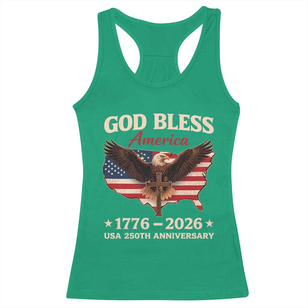 God Bless America 250th Anniversary Racerback Tank Top 250 Years USA 4th Of July