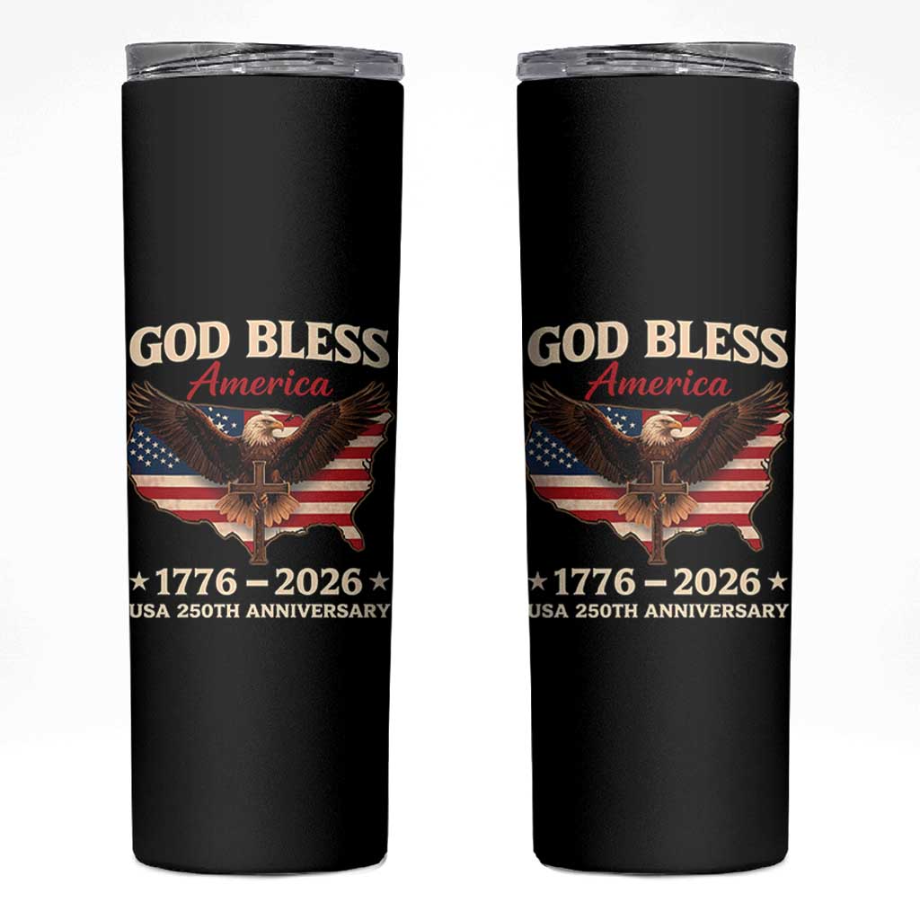 God Bless America 250th Anniversary Skinny Tumbler 250 Years USA 4th Of July