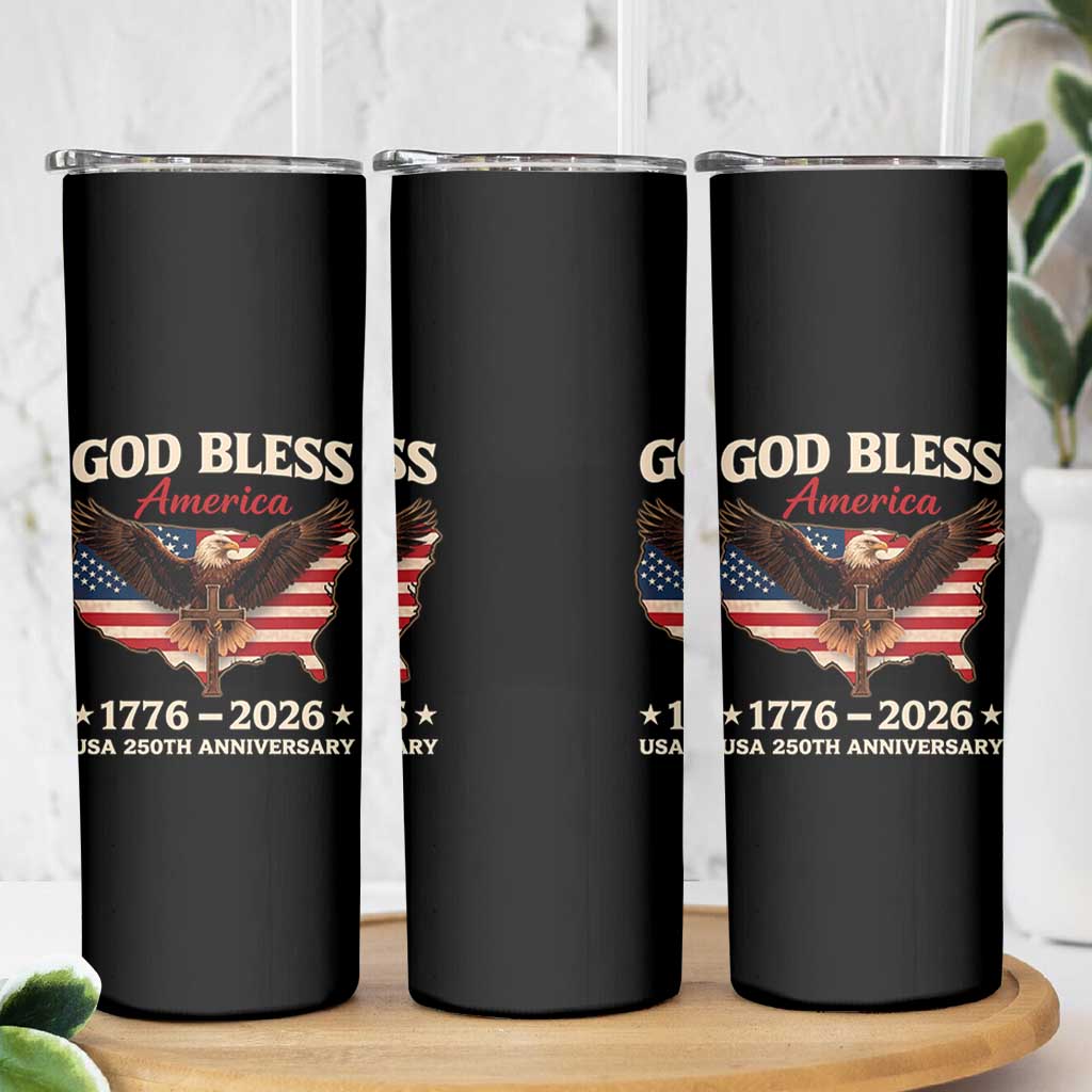 God Bless America 250th Anniversary Skinny Tumbler 250 Years USA 4th Of July