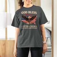 God Bless America 250th Anniversary T Shirt For Women 250 Years USA 4th Of July