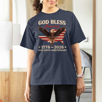 God Bless America 250th Anniversary T Shirt For Women 250 Years USA 4th Of July