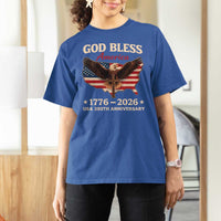 God Bless America 250th Anniversary T Shirt For Women 250 Years USA 4th Of July