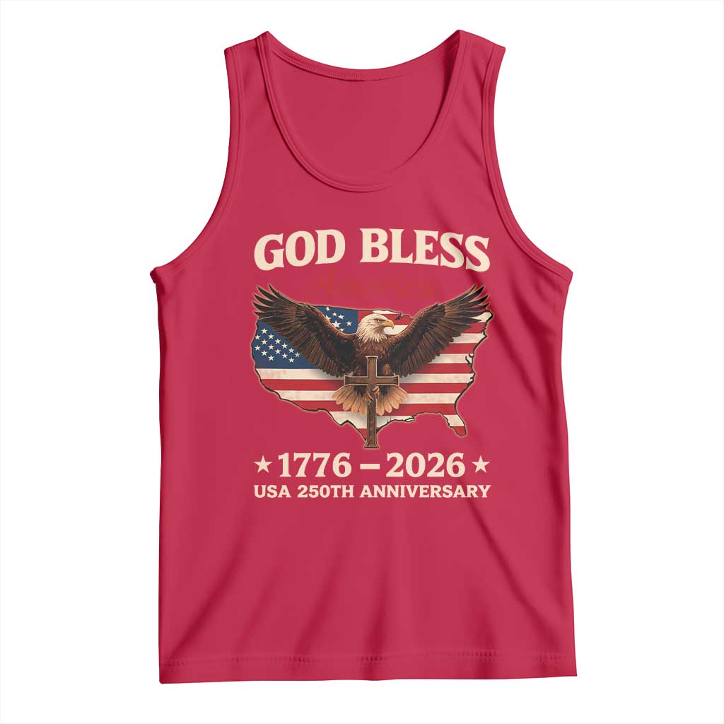 God Bless America 250th Anniversary Tank Top 250 Years USA 4th Of July