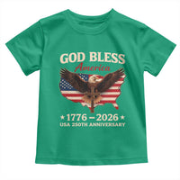God Bless America 250th Anniversary Toddler T Shirt 250 Years USA 4th Of July
