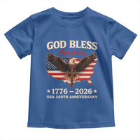 God Bless America 250th Anniversary Toddler T Shirt 250 Years USA 4th Of July