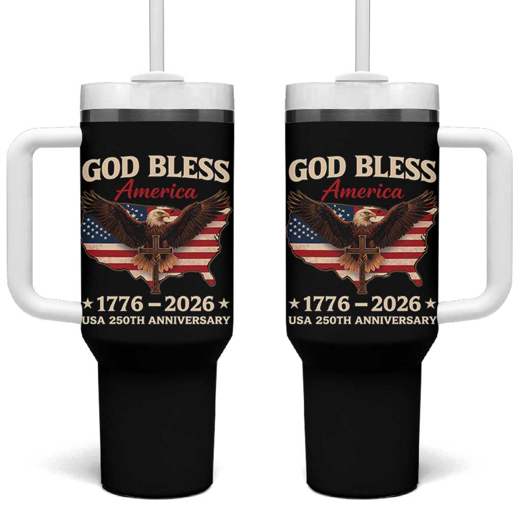 God Bless America 250th Anniversary Tumbler With Handle 250 Years USA 4th Of July