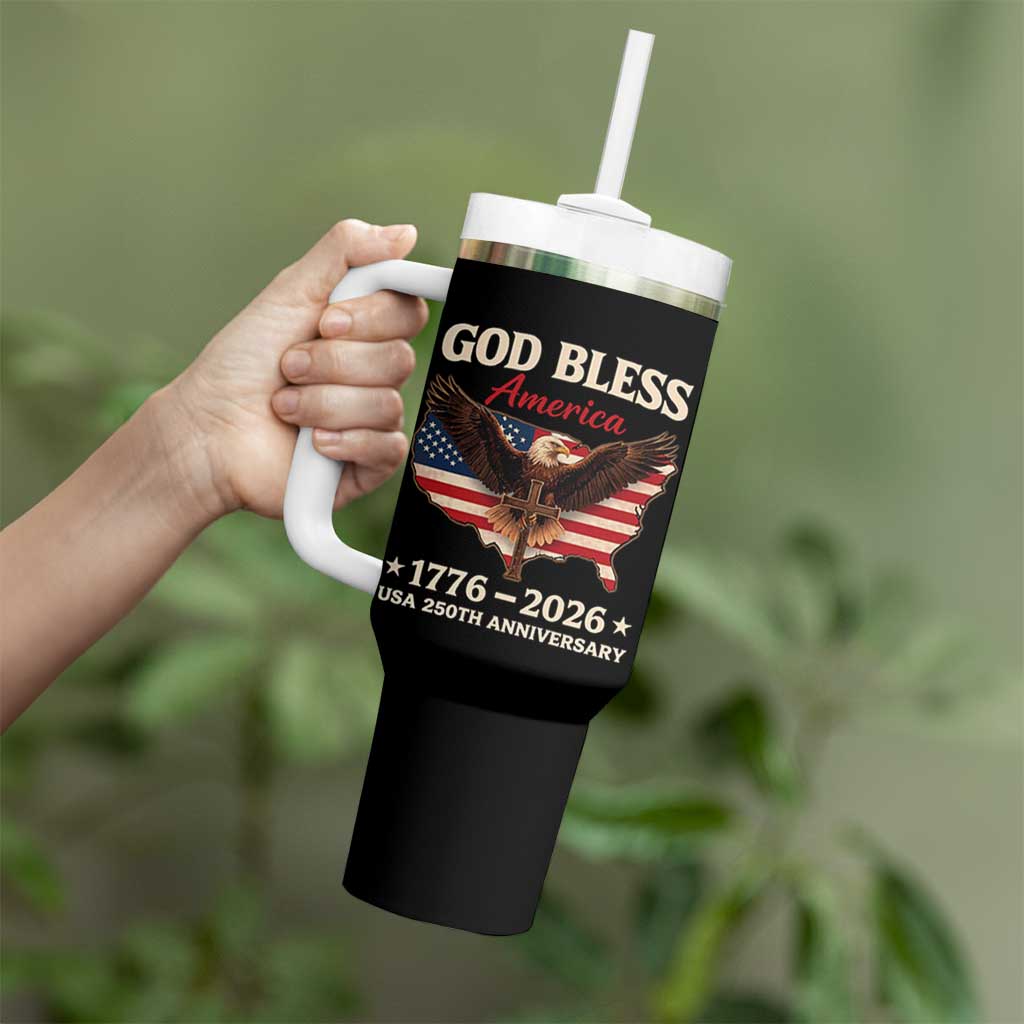 God Bless America 250th Anniversary Tumbler With Handle 250 Years USA 4th Of July