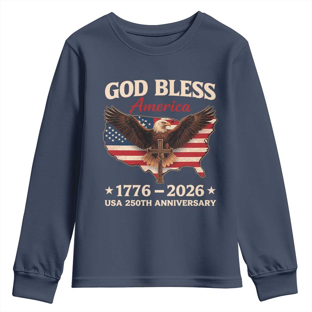 God Bless America 250th Anniversary Youth Sweatshirt 250 Years USA 4th Of July