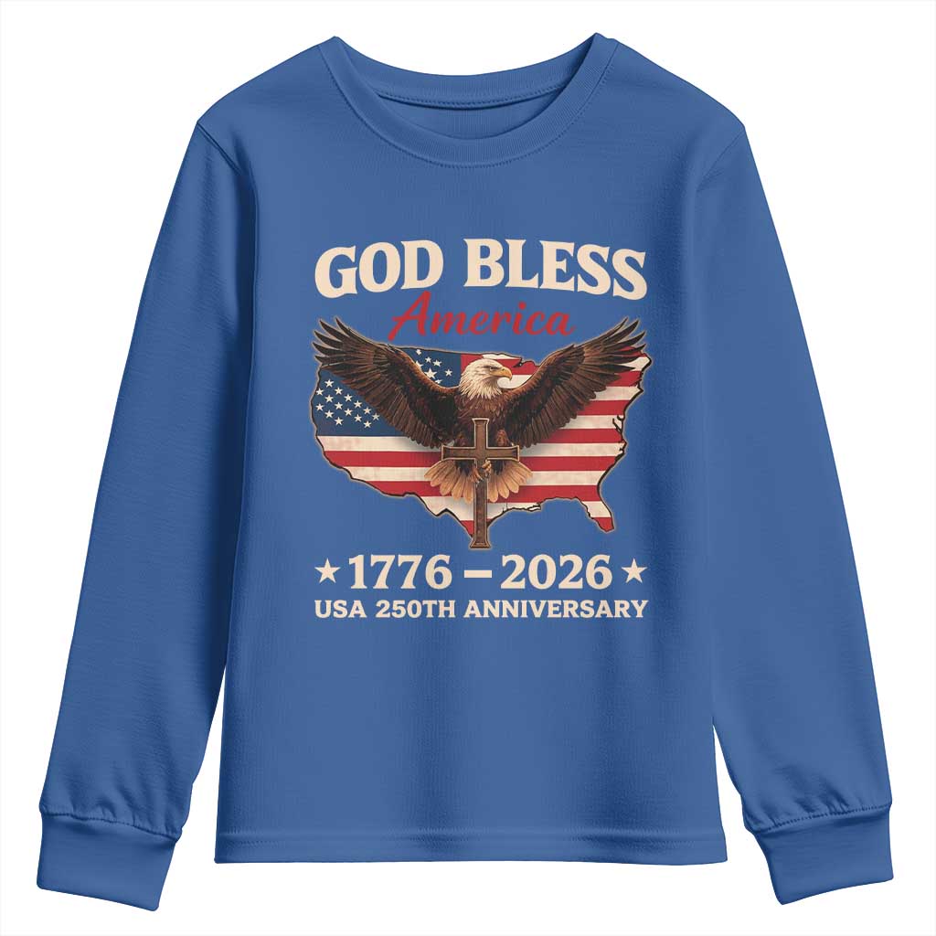 God Bless America 250th Anniversary Youth Sweatshirt 250 Years USA 4th Of July