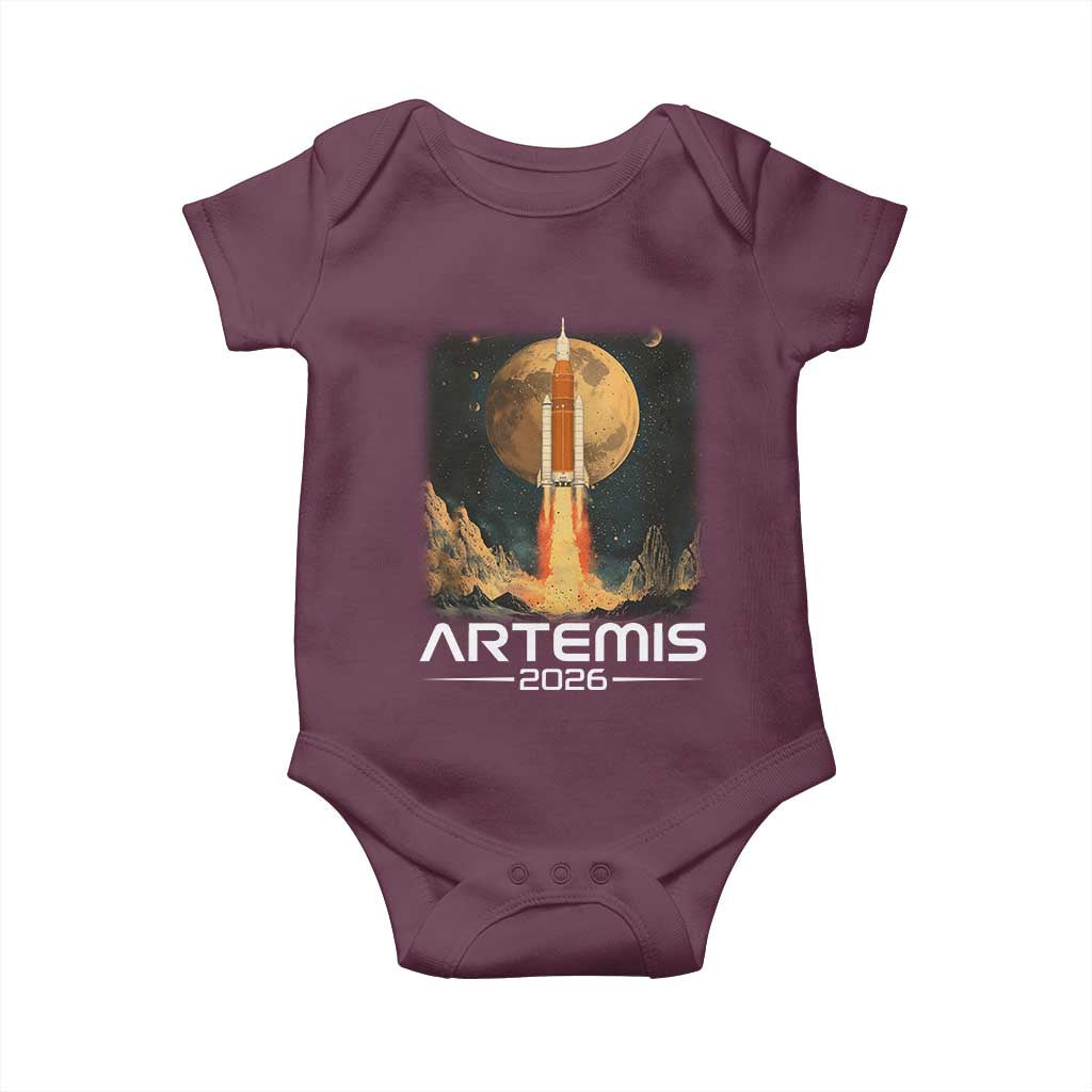 Launch To The Moon Mission Baby Onesie