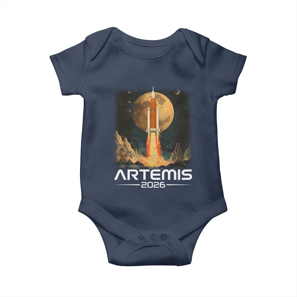 Launch To The Moon Mission Baby Onesie