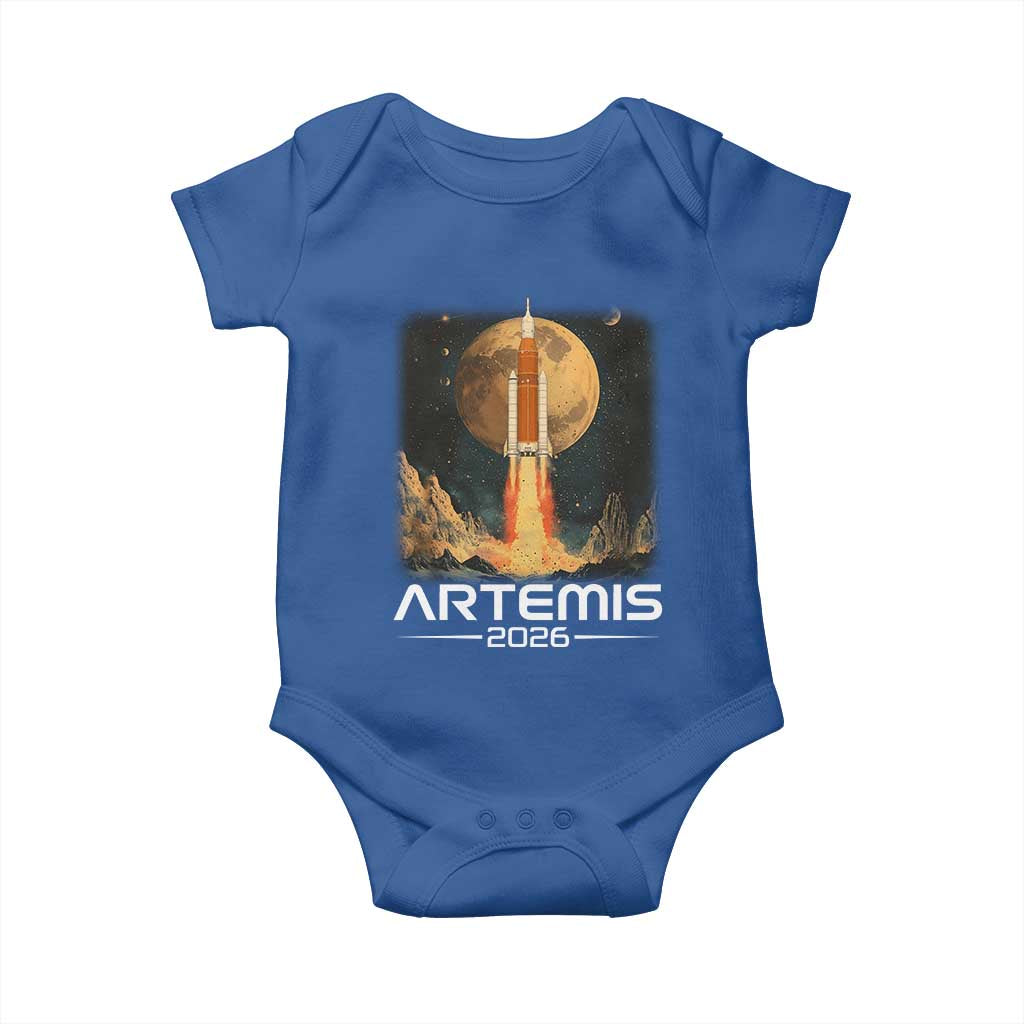 Launch To The Moon Mission Baby Onesie
