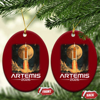 Launch To The Moon Mission Ceramic Ornament