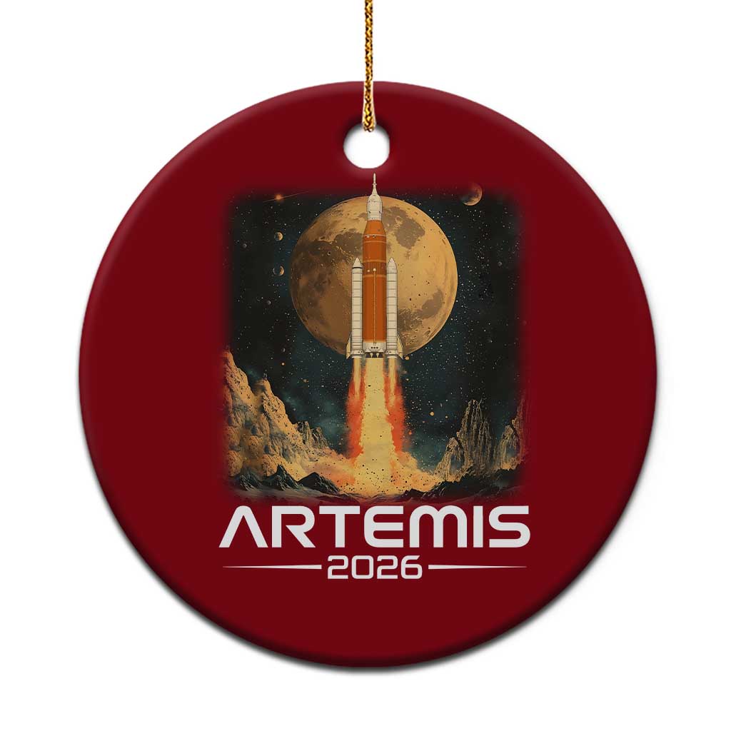 Launch To The Moon Mission Ceramic Ornament