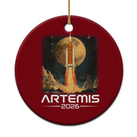 Launch To The Moon Mission Ceramic Ornament
