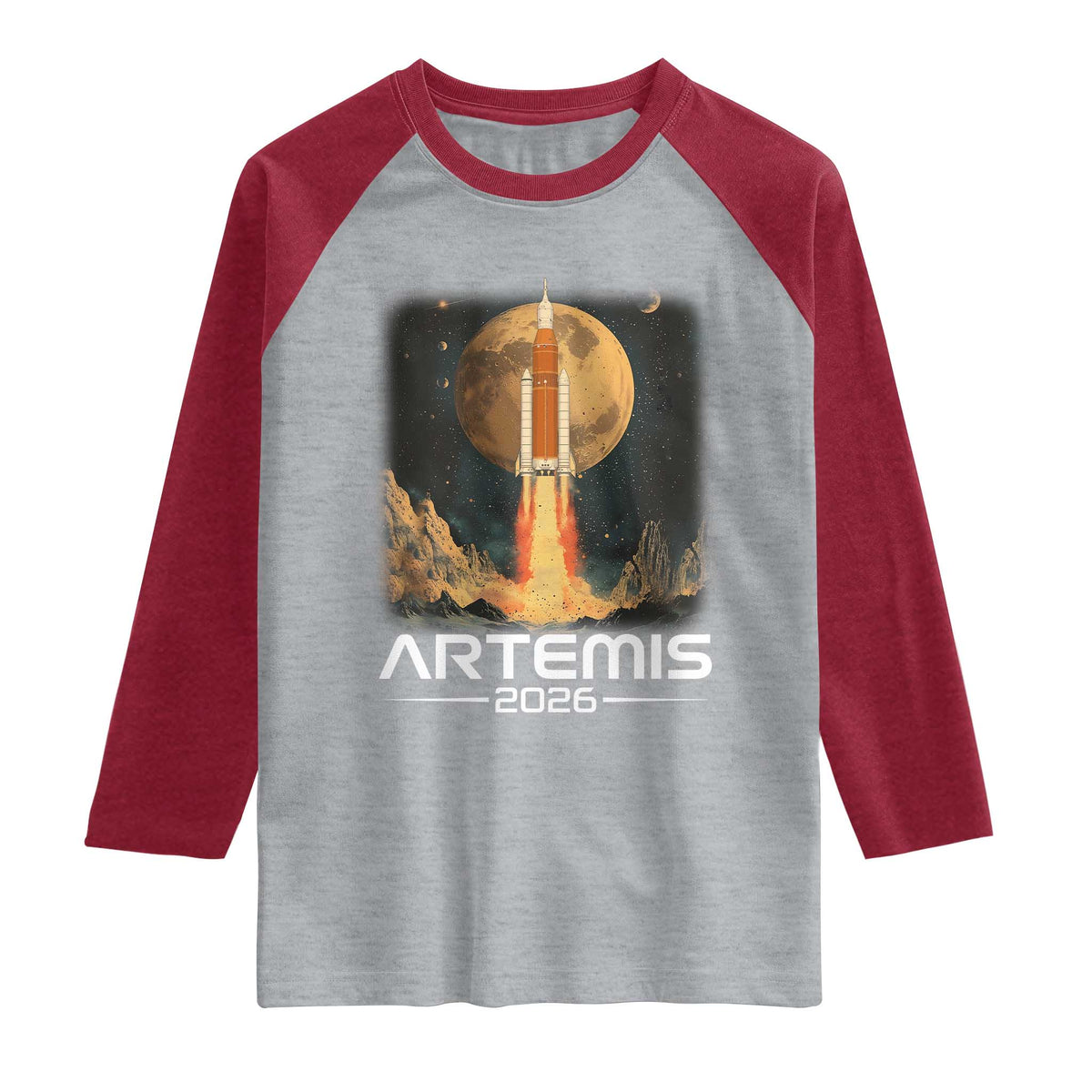 Launch To The Moon Mission Raglan Shirt