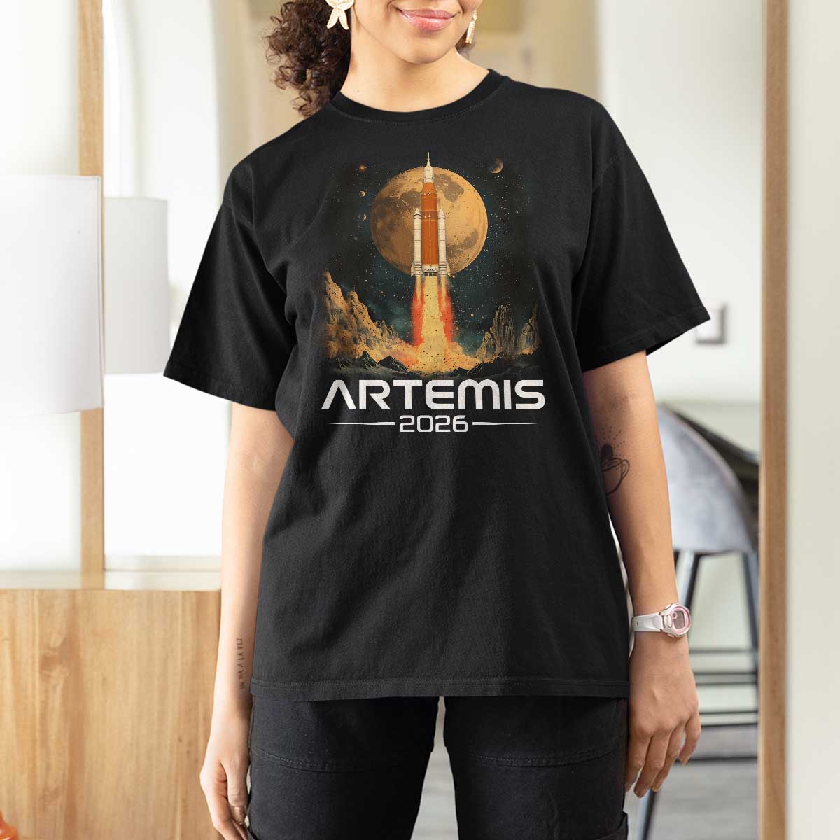 Launch To The Moon Mission T Shirt For Women