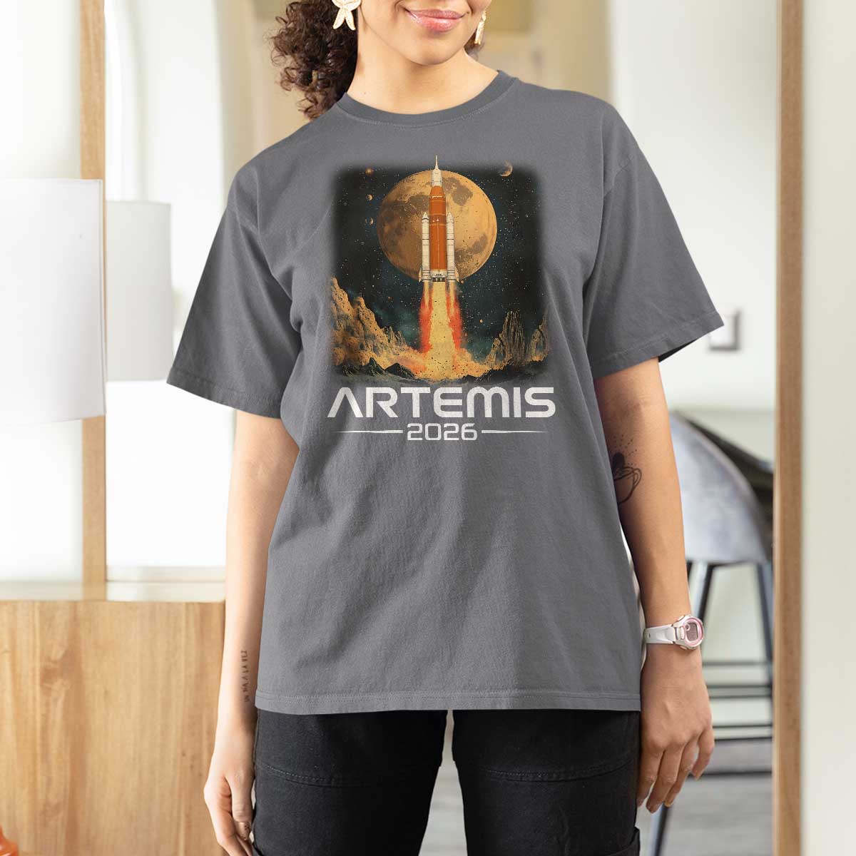 Launch To The Moon Mission T Shirt For Women