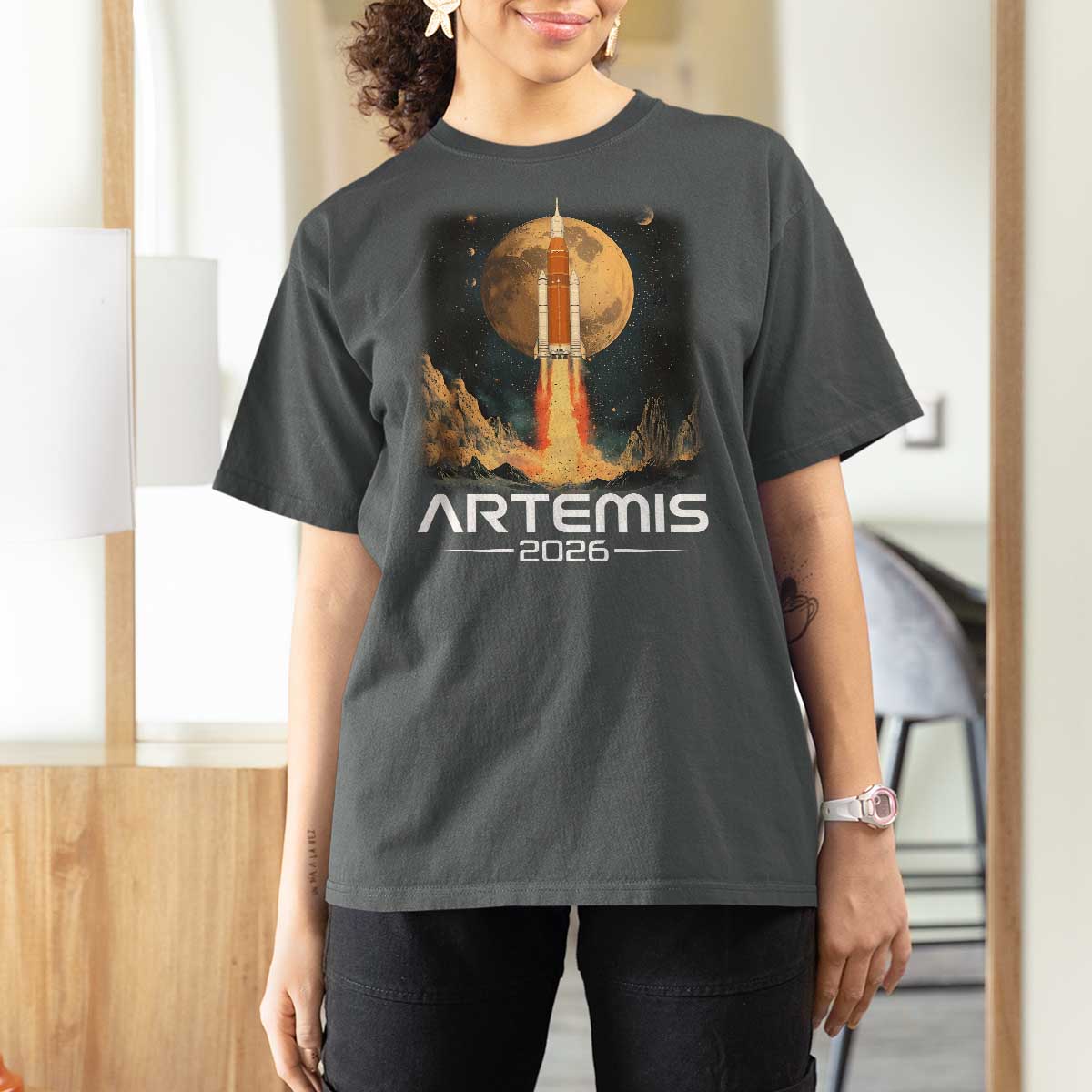 Launch To The Moon Mission T Shirt For Women